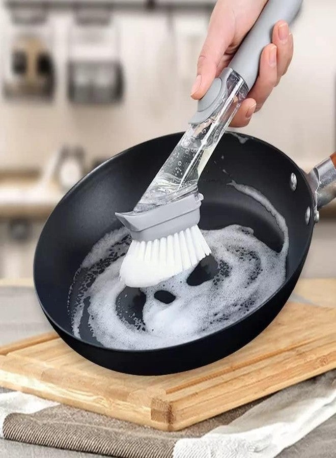 CRIYALE Automatic Soap Dispenser Sink Sponge Brush Liquid Washing Refill Long Dish Bowl Scrub Kitchen Vessels Dish Cleaning Scrubber (Pack of 1) - Image 1